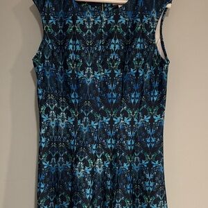 Elegant Blue Floral Dress by Established 1962